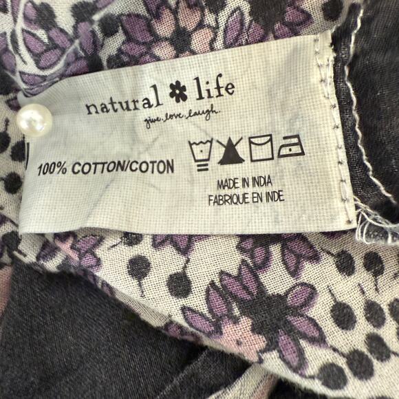 Natural Life Cotton Floral Spaghetti Strap Maxi Dress | Dainty Floral | L/XL - Picture 5 of 11